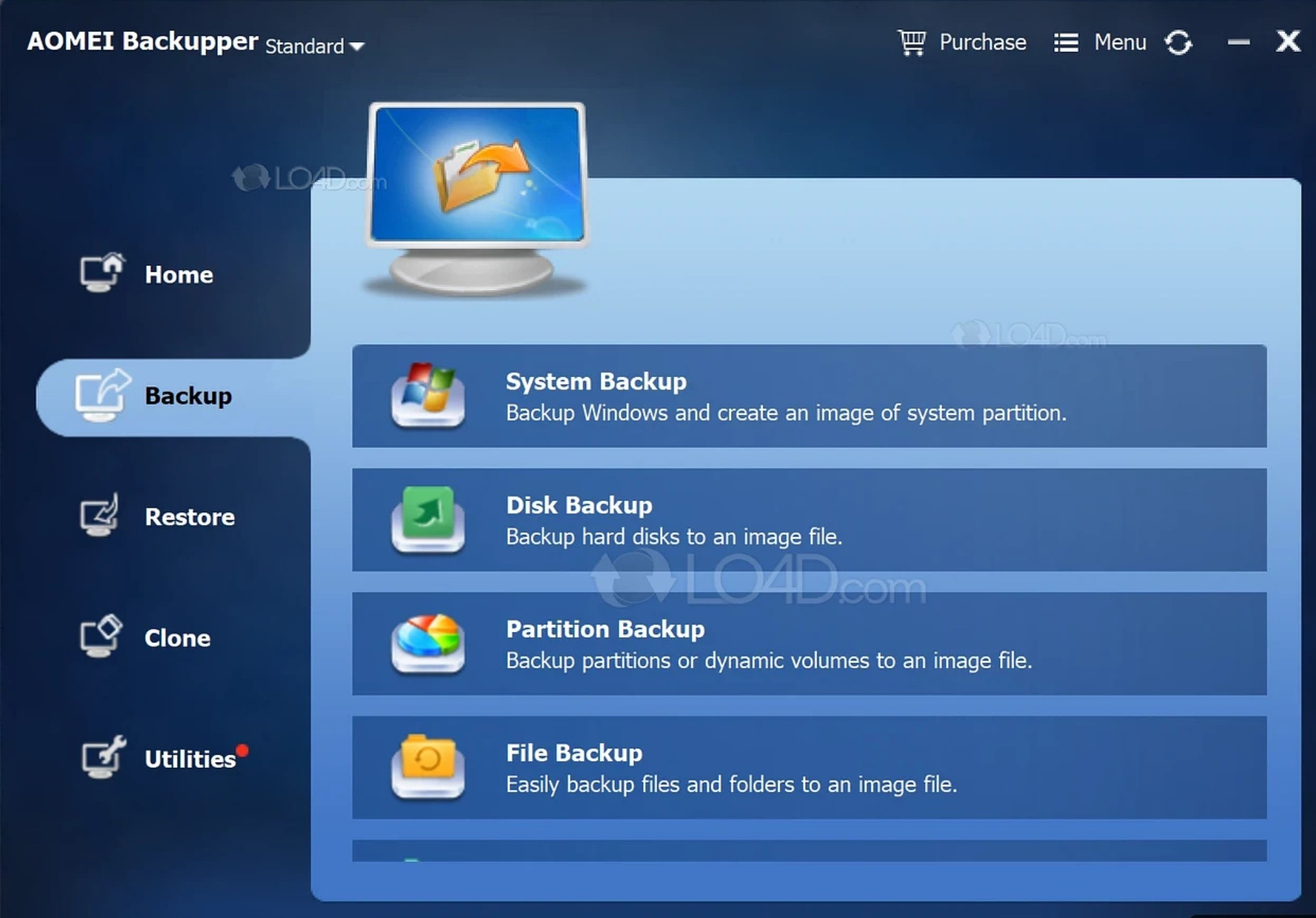 Screenshot von AOMEI Backupper
