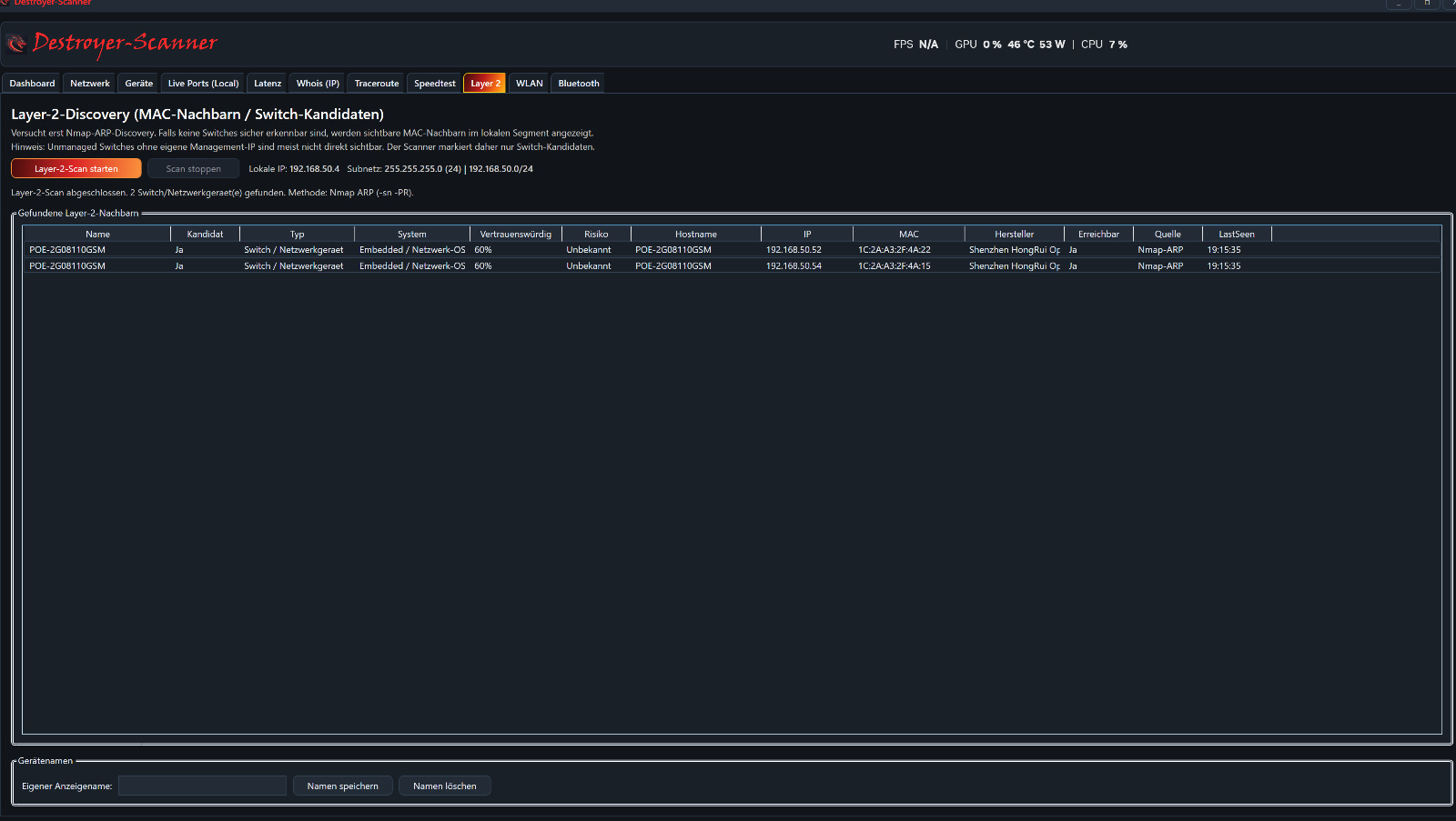 Screenshot von Destroyer-Security Scanner